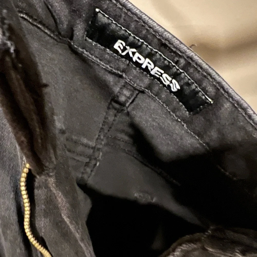 Express Black Distressed Skinny Jeans